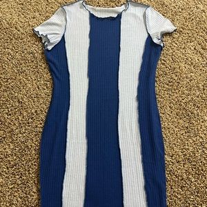 Cute mini baby blue and dark blue dress